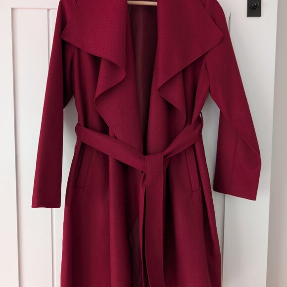 CHICWISH Free Myself Open Front Wool-Blend Coat in Wine, size M - Picture 6 of 10